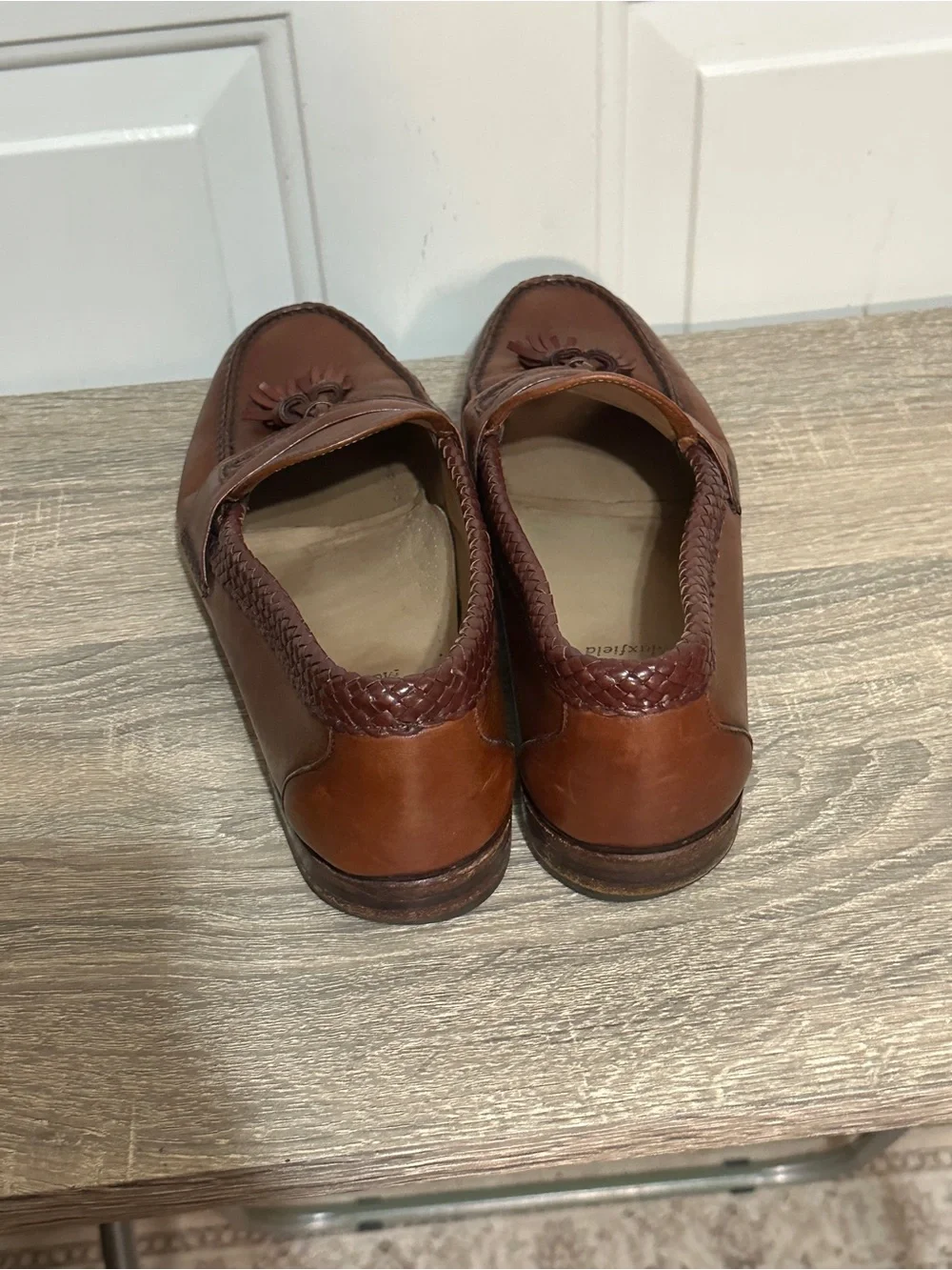 Allen Edmonds Maxfield Brown British Tan Leather Tassel Loafers Men's US 10 D